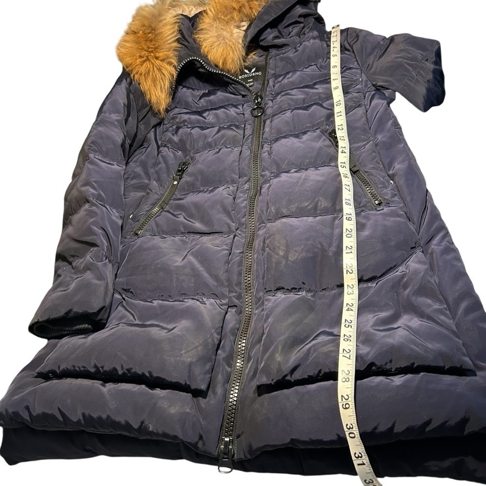 BOSIDENG Down Puffer Jacket with Faux Fur Collar Womens Medium - Picture 6 of 7